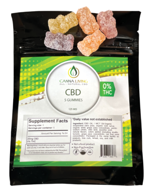 5 Pack 25mg Full Spectrum Hemp Gummies | Canna Living CBD